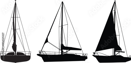 Detailed silhouette illustration of a classic sailing ship's mast and rigging against a dark ba