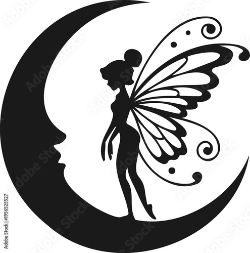 Moon Fairy Fantasy Silhouette Icon