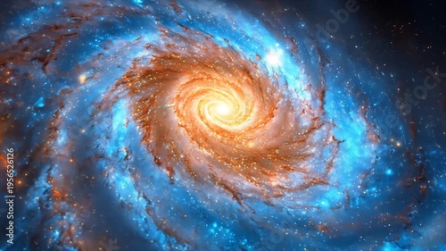 Vibrant spiral galaxy in deep space a cosmic spectacular
