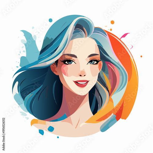 buntes Frauenportrait