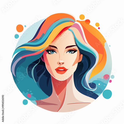 buntes Frauenportrait