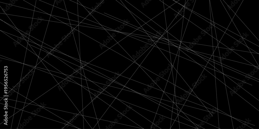 Fototapeta premium Creative Abstract Seamless Pattern with Random white Geometric Lines. abstract Illustration. luxurious white line on black background. Minimal lines pattern background for retro and graphic effects.