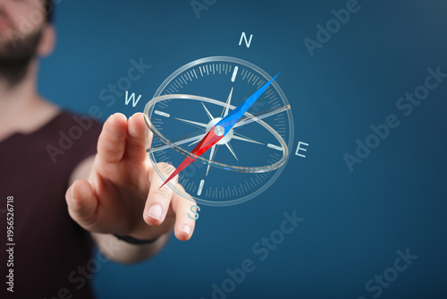 A man's hand interacting wi...