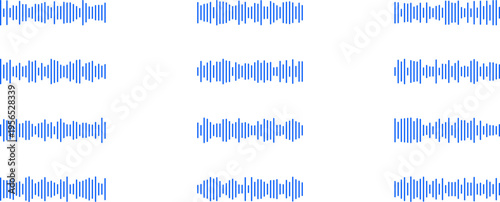 Set of sound waves, audio equalizer, pulse wave, digital voice wave, sound frequency