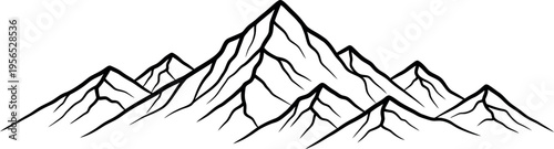 Black and white mountain range outline