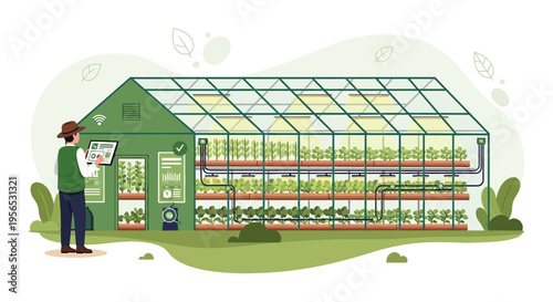 Smart greenhouse technology for sustainable agriculture and plant cultivation innovation