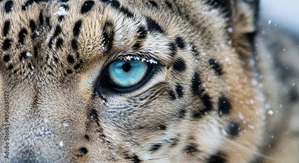 Obraz premium Intense Close-Up of a Snow Leopard's Piercing Gaze