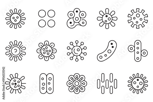 Comprehensive Set of Bacterial and Viral Cell Line Icons