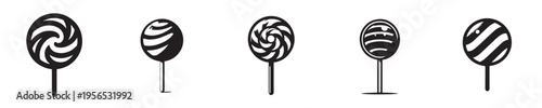 lollipop vector with silhouette style
