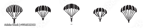 parachute vector with silhouette style