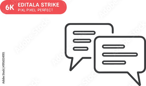 Editala Strike 6K Final Pixel Perfect Speech Bubble Icons for Business Communication and Labor Protest