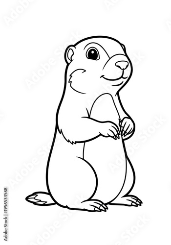 A cartoon groundhog standing on its hind legs