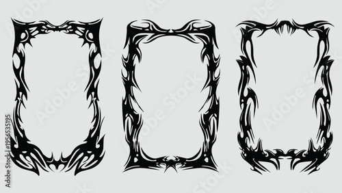 Edgy Grunge Decorative Frame Border Elements
