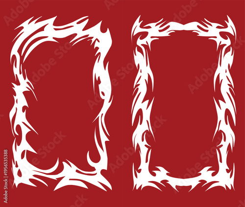 Tribal Gothic Thorn Frame Border Elements