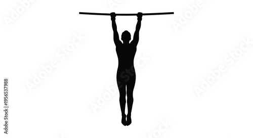 A person performing a pull up exercise in dark silhouette