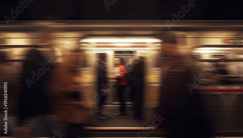 purposefully out-of-focus subway station background suitable for travel and commuting theme