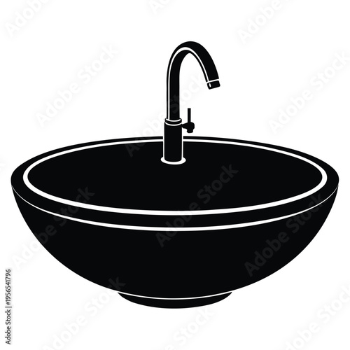 Sink on white background design element