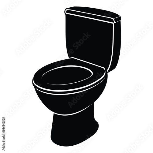 Toilet on a white background with cmyk colors