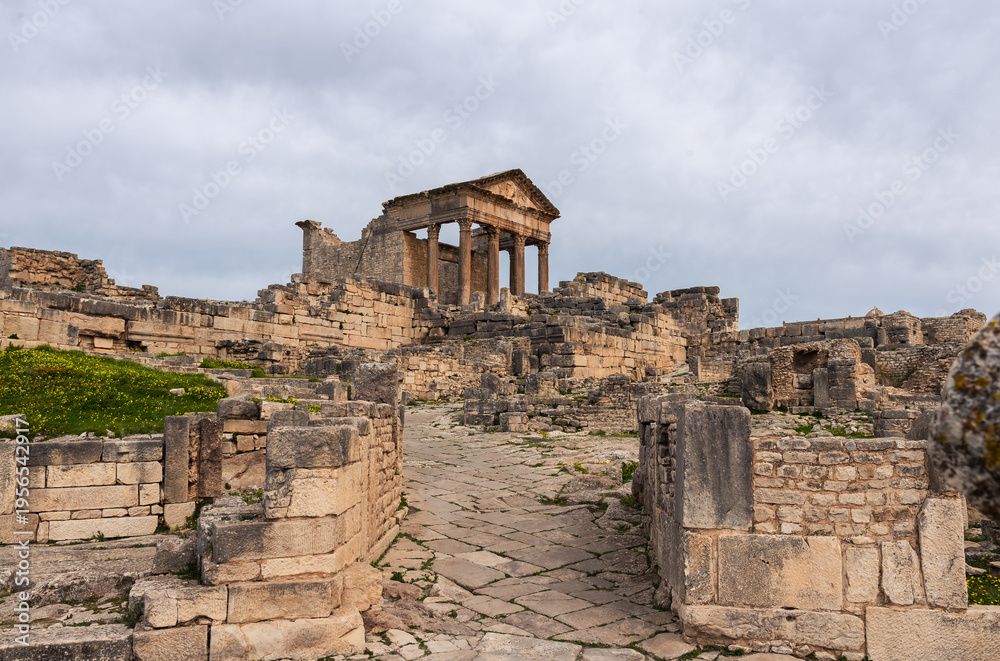Fototapeta premium Dougga the Best-Preserved Roman Small Town in North Africa
