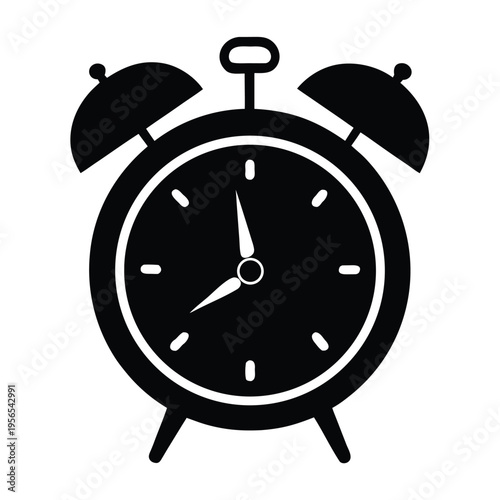 Wake up alarm clock illustration on a white background