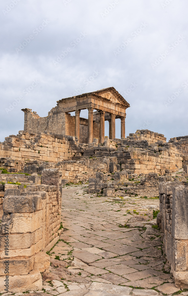 Fototapeta premium Dougga the Best-Preserved Roman Small Town in North Africa
