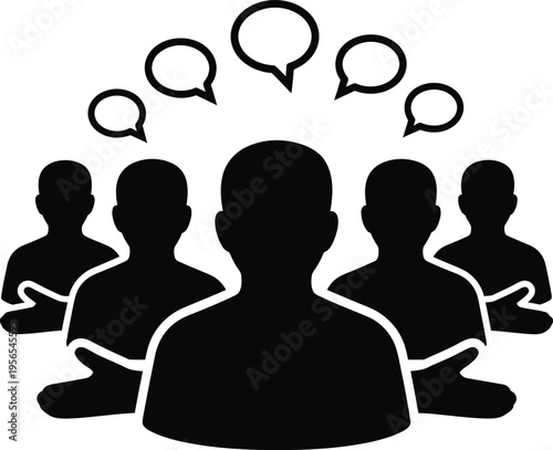 Group discussion silhouette