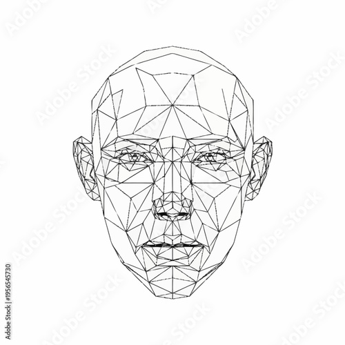 Abstract geometric human face wireframe design.