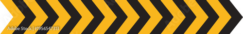 A horizontal directional arrow sign featuring a repeating pattern of yellow and black chevrons Vector