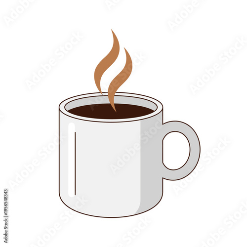 Steaming Hot Coffee Mug - Fresh Morning Beverage Illustration