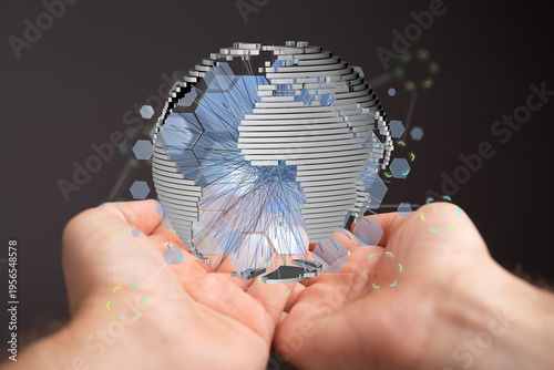 Abstract image of hands cup...