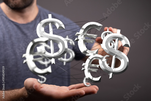 A person's hand holding dol...