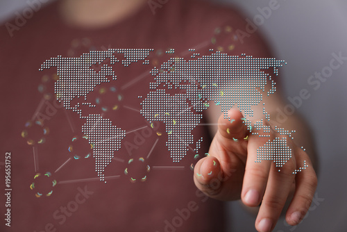 Abstract network map with h...