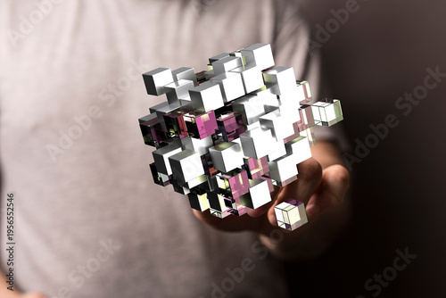 Conceptual 3D cube illustra...