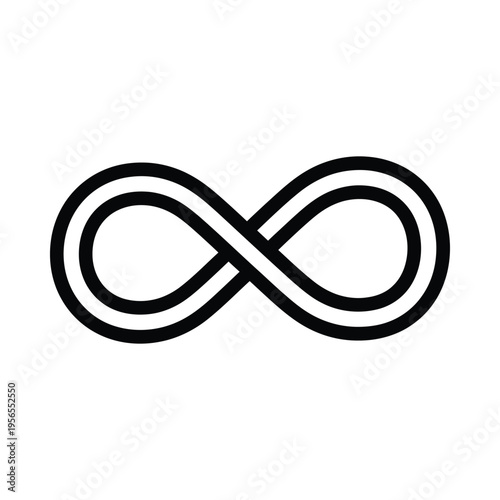 Minimalist infinity symbol icon, representing endless possibilities, continuity, and timeless concepts