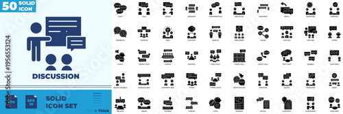Discussion Solid Editable Icons set