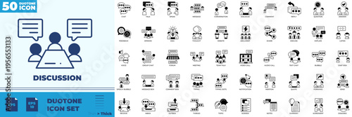 Discussion Duotone Editable Icons set