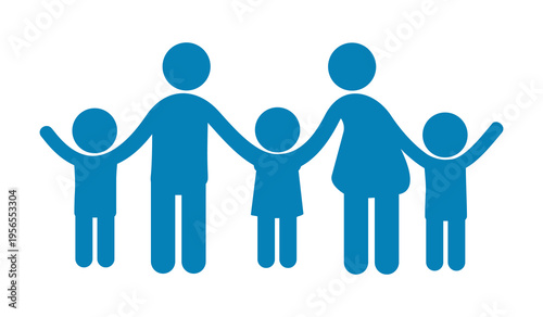Happy family icon silhouette vector illustration isolated flat style.together,take care of each other