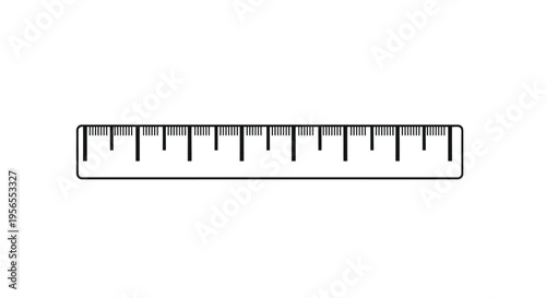 Flat design ruler illustration with centimeter markings isolated on white background