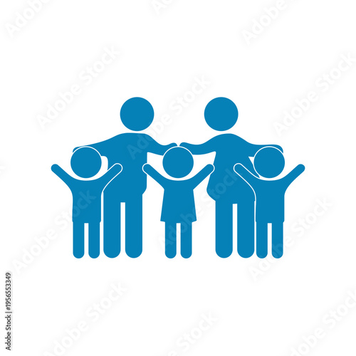 Happy family icon silhouette vector illustration isolated flat style.together,take care of each other