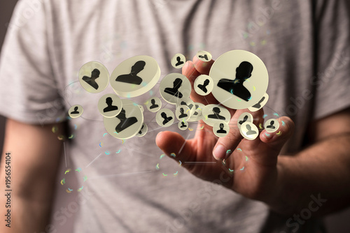 Concept image of a network,...