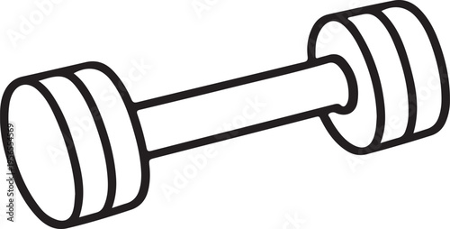 Hand holding dumbbell minimal line art vector illustration fitness workout strength training gym equipment design