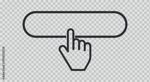 Cursor Clicking on Empty Button Interface Minimalist Line Art Digital Interaction Concept