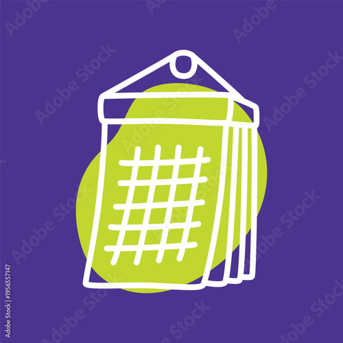 Doodle calendar schedule icon hand drawn with thin line and colorful blob. Vector illustration