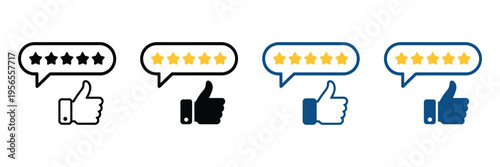 Five star rating feedback vector illustration, customer product review icons, five-star evaluation symbols, minimal clean vector design