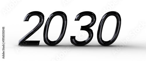 Bold black 2030 text isolat...