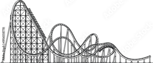 WebRoller, coaster, silhouette, amusement, park, ride, track, thrill, entertainment, fun, loop, speed, steel, structure, design, outline, isolated, attraction, adventure, recreation