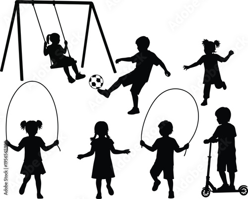 Children playing outside on a playground