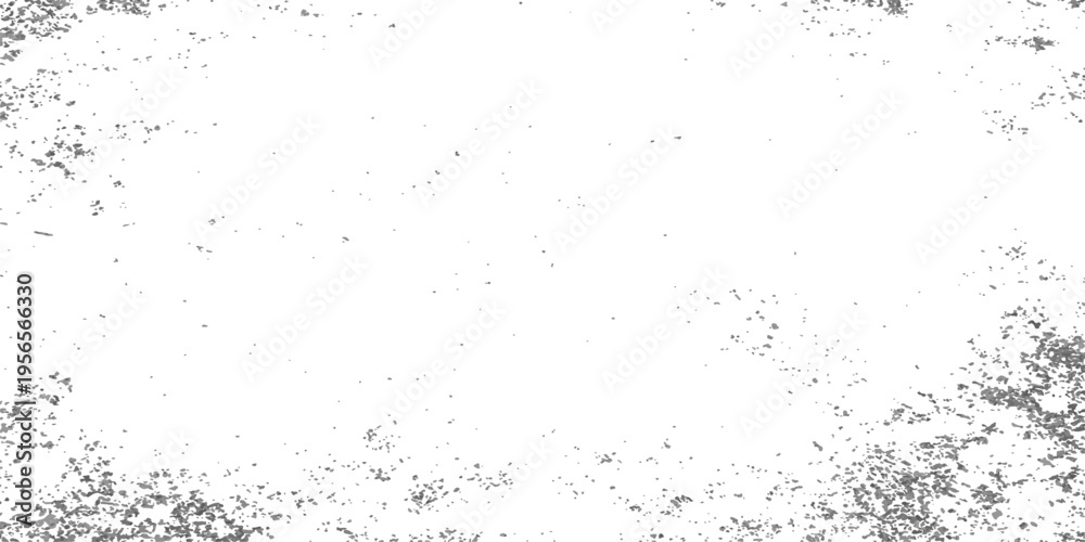 Fototapeta premium Vintage black ink splashes and paint drops create an abstract grunge texture on a dirty old paper surface with a dusty film grain pattern