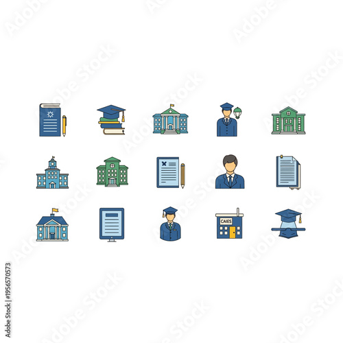 Professional Education and University Academic Icon Collection