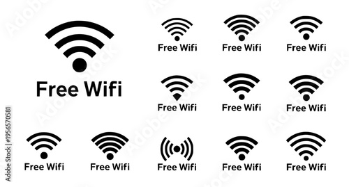 Free WiFi Icon Set – Modern Connectivity Symbols